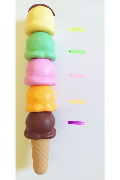 Pembe Çarşı 5 Colors Highlighter Ice Cream Pen