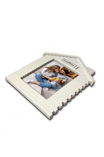 Nobbystar White Color Vertical 13x18 Cm Plastic Photo Frame with Home Motif