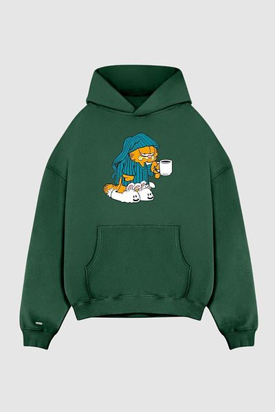 Nyda Collections Φούτερ Unisex Oversize Kangaroo Pocket με μακρυμάνικη κουκούλα με 3 κλωστές