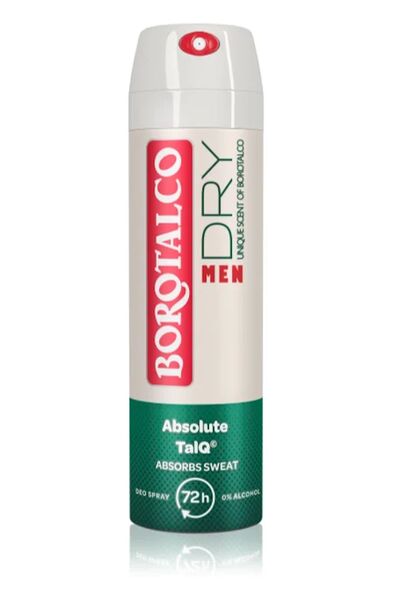 Borotalco Dry Men- Absolute Talq- Erkeklere Özel İtalyan Deodorant- 72 saat e...