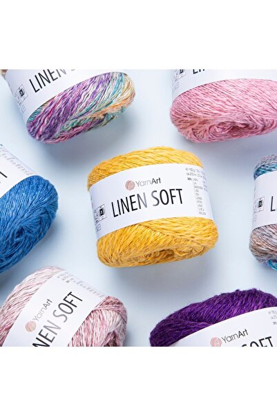 Yarnart Μπλούζα από απαλό λινό ελαφρύ και βαμβακερή ζακέτα - 7324