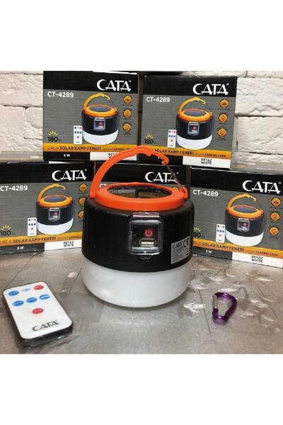 Cata Solar Kamp Feneri Işıldak, Beyaz Işık, Telefon Şarj, Kumandalı, Urla Ct-4289