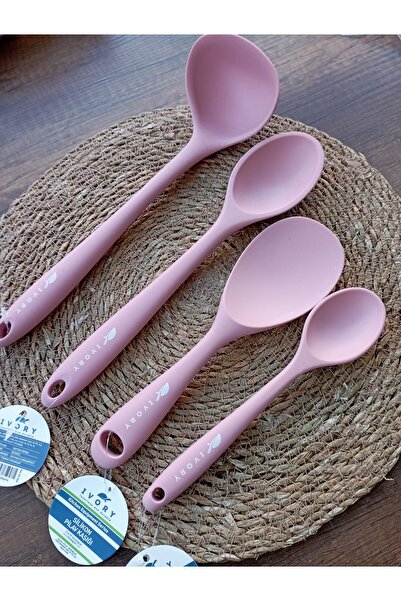 IVORY İvory Silikon 4 lü Set (Kepçe-Pilav-Derin-Mini) PEMBE