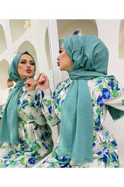 HAR-UM Ticaret Bamboo Cotton Wrap Shawl Water Green