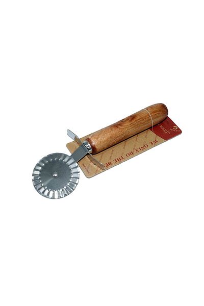 AL-Sahah Stainless Steel Dough Cutter With Wooden Handle - Silver & Brown