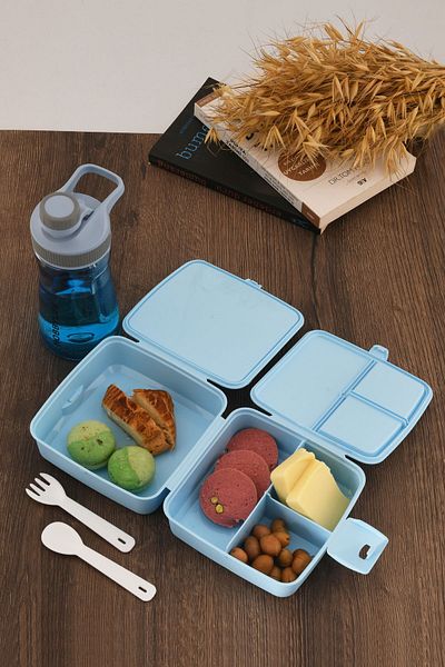 Zuu Baby Blue Lunch Box - Water Bottle 2-piece Product with Spoon