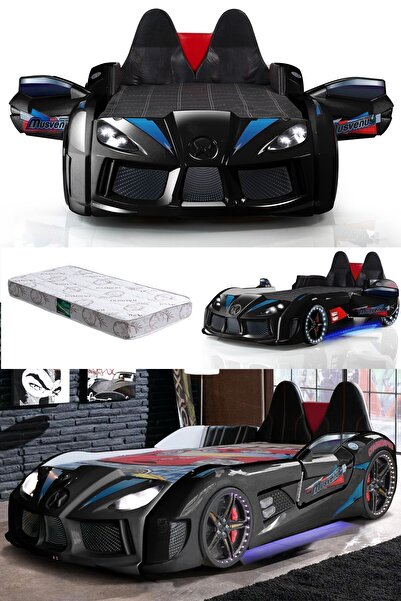 Setay Arabalı Yatak, Audi Koltuklu Full Ledli Arabalı Yatak - Siyah 1 Adet Comfort Yatak