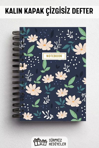 Eldesen Tasarım A5 Size 160 Pages Unlined Spiral Thick Cover Notebook