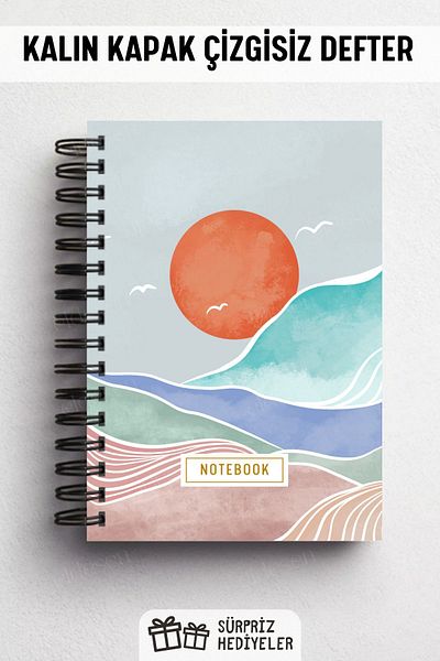 Eldesen Tasarım A5 Size 160 Pages Unlined Spiral Thick Cover Notebook