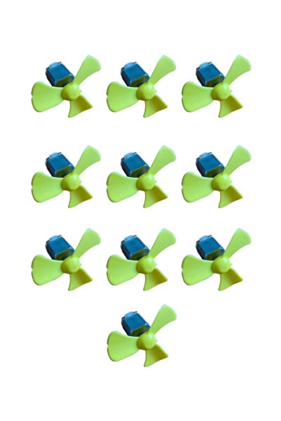 Arduino 10 Adet Deney Motoru ( Dc Motor ) + 10 Adet Deney Motoru Pervanesi