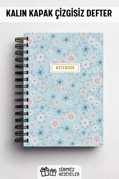 Eldesen Tasarım A5 Size 160 Pages Unlined Spiral Thick Cover Notebook