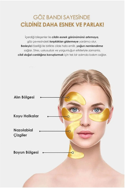 HaLVeY Göz Altı Aydınlatıcı, Sıkılaştırıcı Ve Onarıcı Arbutin Özlü Maskesi Gold 1.4gr*60 Adet