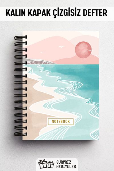 Eldesen Tasarım A5 Size 160 Pages Unlined Spiral Thick Cover Notebook