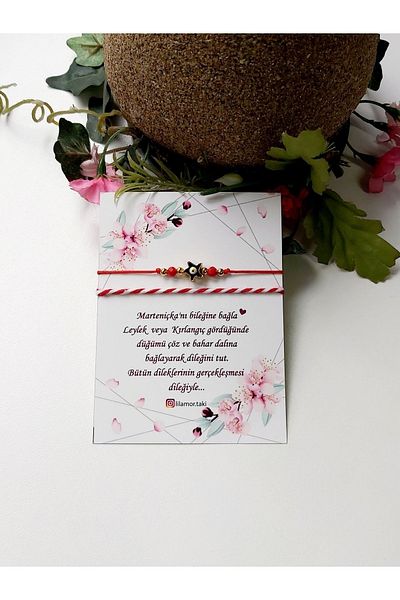 Lilamor Red String Bracelet with Starry Evil Eye Beads and Martenchia Bracelet Set