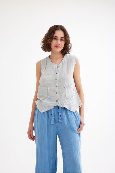 Türkiş Otantik MUSLIN WOMEN'S CEPKEN VEST BLUZ