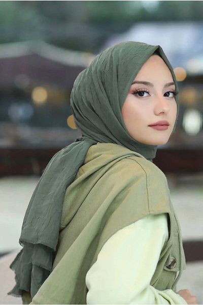 Mides scarf Bamboo Kraş Shawl Model-χακί
