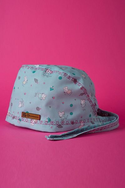 Best Bone Blue Mice Patterned Surgical Cap