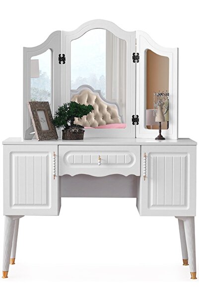 Avm 24 Riga Şifonyer-makyaj Masası-aynalı-mdf-beyaz-ücretsiz Nakliye