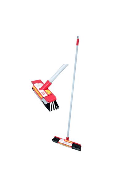 AL-Sahah Indoor Floor Cleaning Broom With Stick 25x25cm - Red