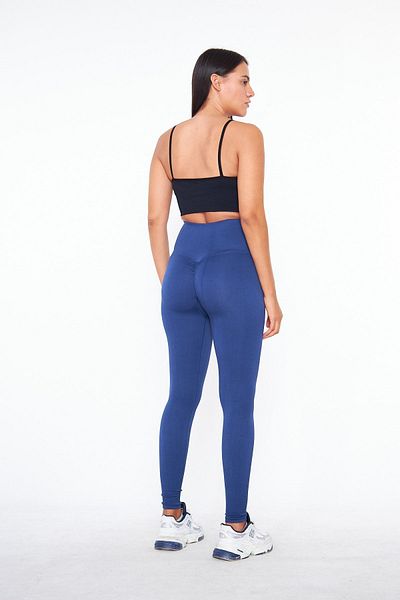 gymhams Jambiere cu talie înaltă, albastru închis, cu șnur și modelare extra push-up
