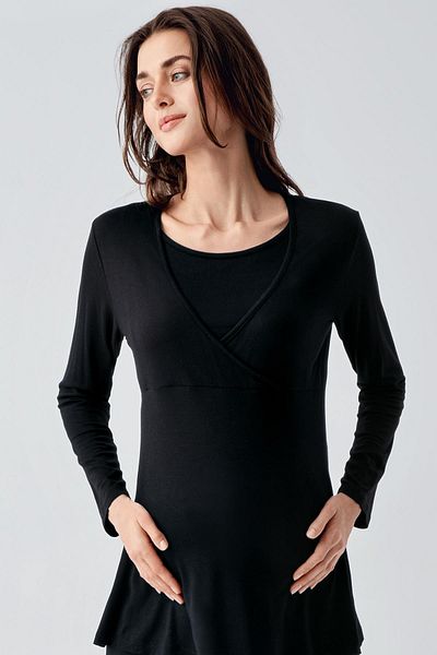 Artış Set de pijamale de maternitate vâscoasă din Lycra - mânecă lungă