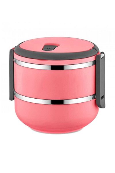 FreshBox 2-Layer Leak-Proof Food Thermos Lunch Box Storage Container Pink 1.50 Liter