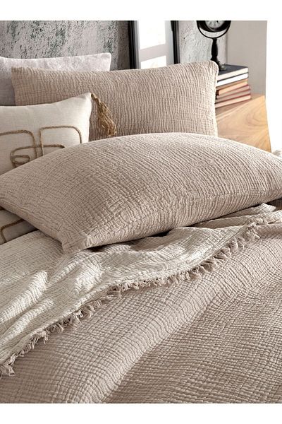 destinyhometex Двоен легъл от норка, 4 слоя, многослоен, 100% памук, 230x250 см, размер King Size