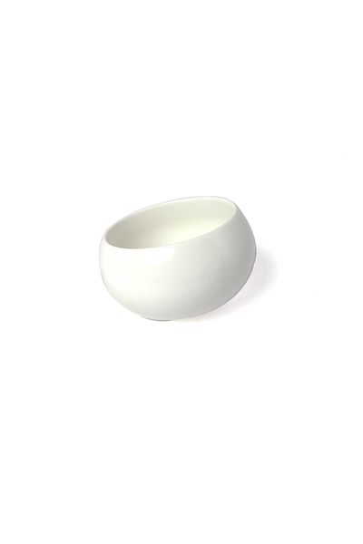 SQUALO Elegant Porcelain Serving Round Bowl With Telted Edges - White - 14.6cm - A16658
