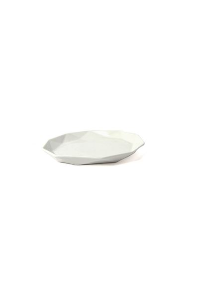 SQUALO Elegant Porcelain Serving Round Plate with Ribbed Edges - White - 20.3cm - A22287