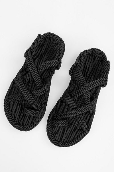 Shoeberry Γυναικεία σανδάλια Avante Black Straw