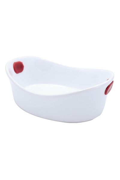 Bin-Shihoun Abomar Porcelain Serving Bowl White/Red