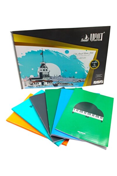 Kırtasiye Ofisi 2. Set de caiete A4 cu 3 linii pentru clasele Creative Minds - Mega P cu 7 bucăți