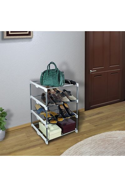 AsudeHome Ev Gereçleri 4-tier Metal Pipe Storage - Shoe Rack and Multi-purpose Bathroom Organizer