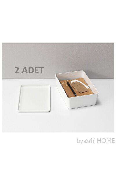 IKEA Kuggis 2'li Kutu Seti, Çok Amaçlı Organizer Kapaklı Kutu Seti Beyaz