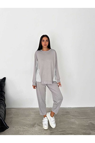 Paraf style Hanorac cu dungi supradimensionate din țesătură modal și pantalon...