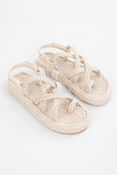 Shoeberry Béžové Avante Slaměné dámské sandály