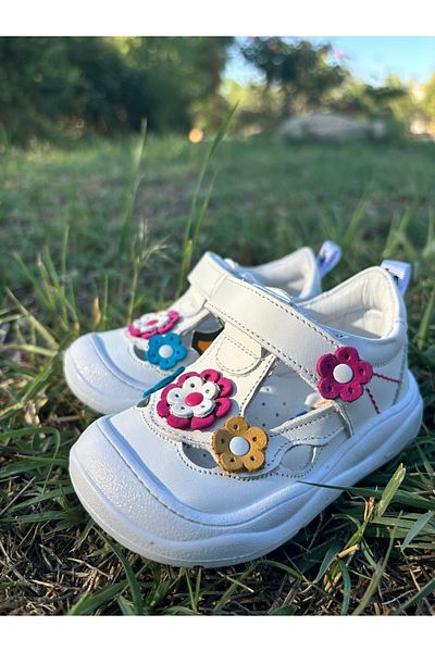 NİNO BEBE Nino Genuine Leather Orthopedic First Step Shoes for Baby Girl