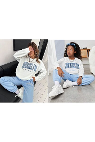 MORNİNG KİDS Anne-kız Kombini Beyaz-bebe Mavi Brooklyn Takım(KOMBİN OLUŞTURMAK IÇİN SEPETE 2 ADET EKLEYİNİZ.)