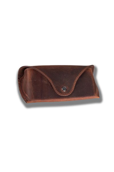 PLM Roan Leather Glasses Case G2 Brown
