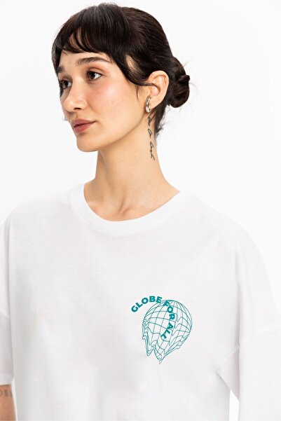 UNIQVIBE Γυναικείο βαμβακερό μπλουζάκι με στάμπα σε μεγάλο μέγεθος