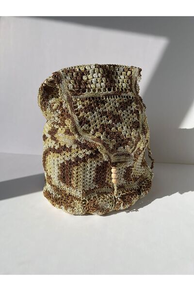 JINJI HANDMADE GOODS ÖRGÜ DANTEL SIRT ÇANTASI