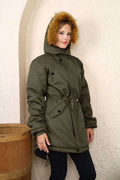 Pantulux Çocuk Kışlık Kanvas Kumaş Uzun Parka Kaban