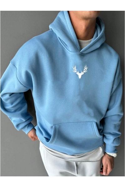 MOONBULL Ανδρικό φούτερ με κουκούλα Oversize - Deer Printed