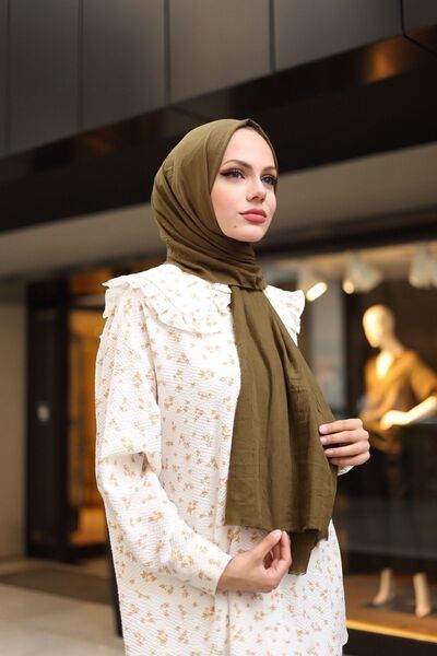 LİNASCARFS Bambu Kraş Şal Yağ Yeşili