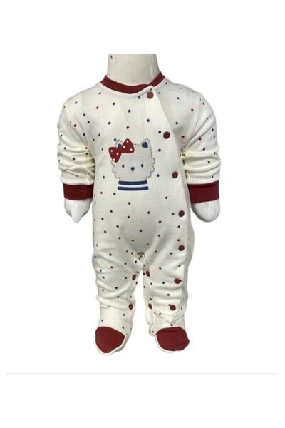 Aziz Bebe Polka Dot Jumpsuit with Stud Feet (booties)