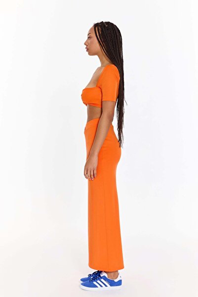 ŞEBNEM GÜNAY Gypsy Orange Long Skirt