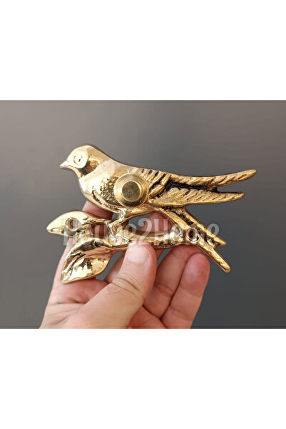 HOUSE2HOME El Yapımı Pirinç Kuş Kapı Zili Sarı