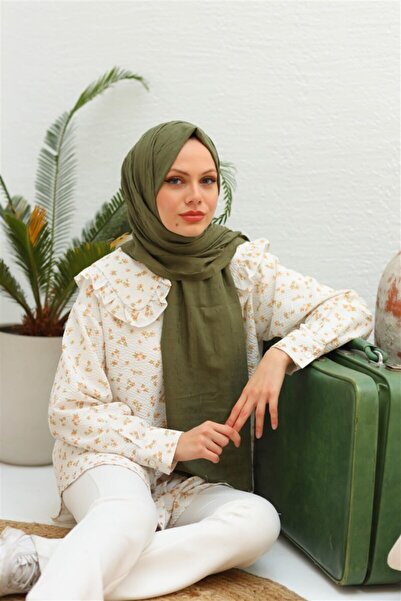 LİNASCARFS Bamboo Kraş Shawl Forest Green