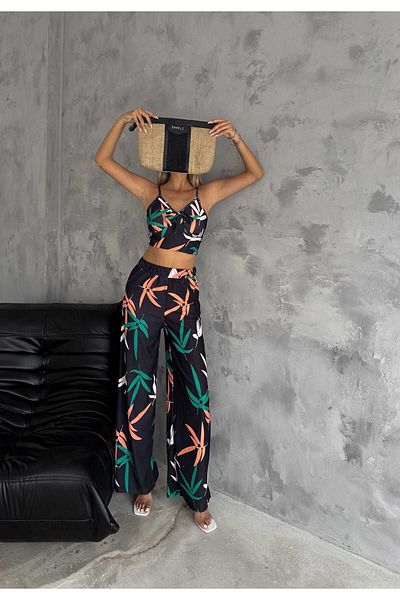 badibadii Set de lenjerie cu model frunze - Set de două