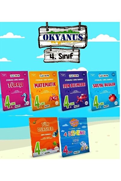 Okyanus Yayınları Okyanus 4 Sınıf Mat Fen Deneme Soru Bankası 6 Lı Set 2021